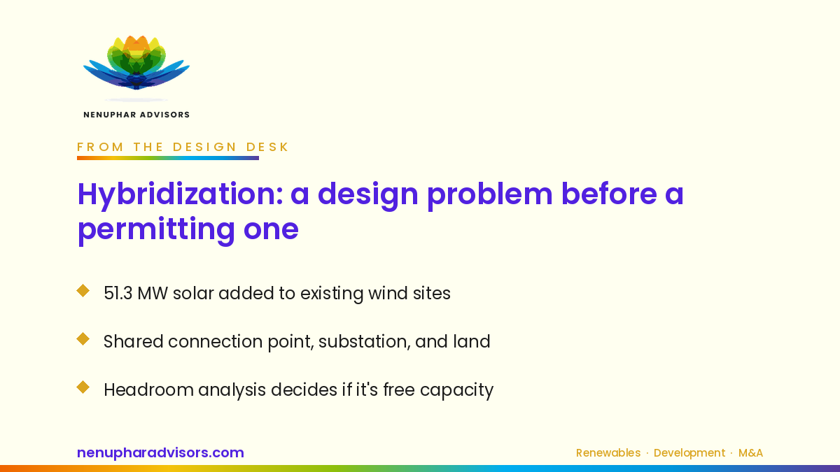 Nenuphar Advisors branded card: Hybridization, a design problem before a permitting one
