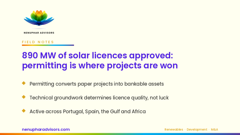 890 MW of solar licences approved — permitting is where projects are won