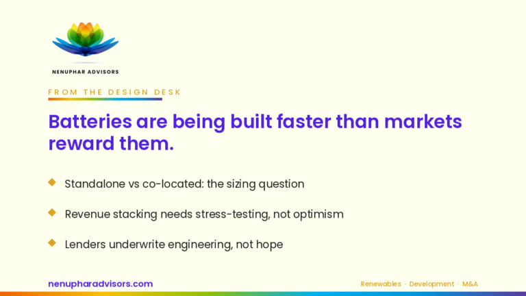 Nenuphar Advisors branded card: batteries are being built faster than markets reward them.