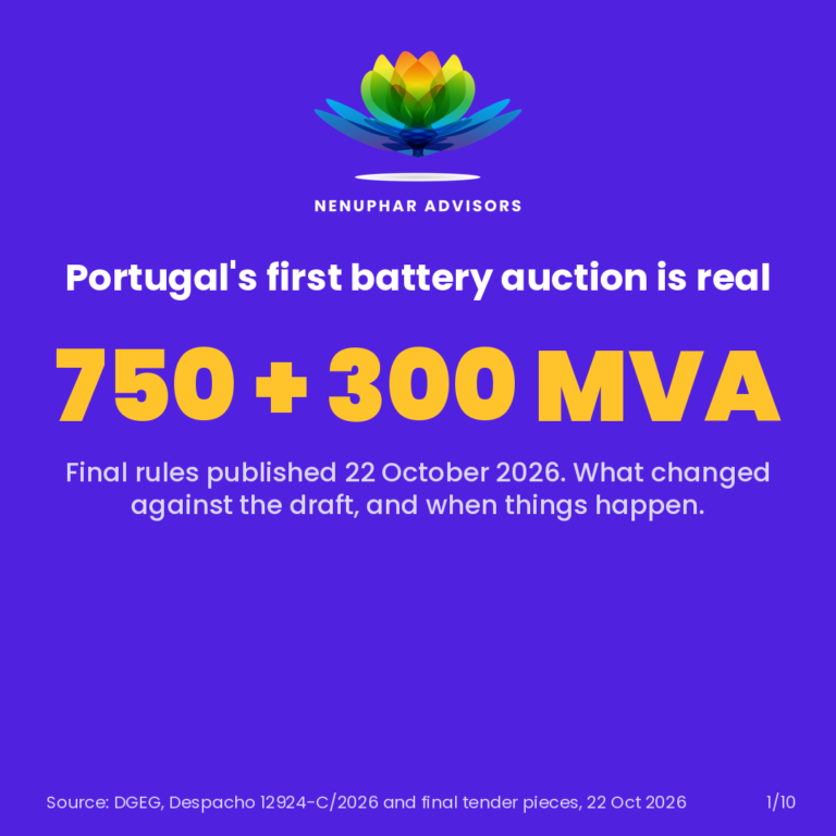 Portugal battery auction: three changes in the final rules